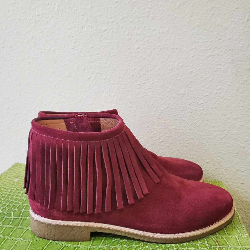 Kate spade Saks Betsie fringe ankle bootie, 8,5